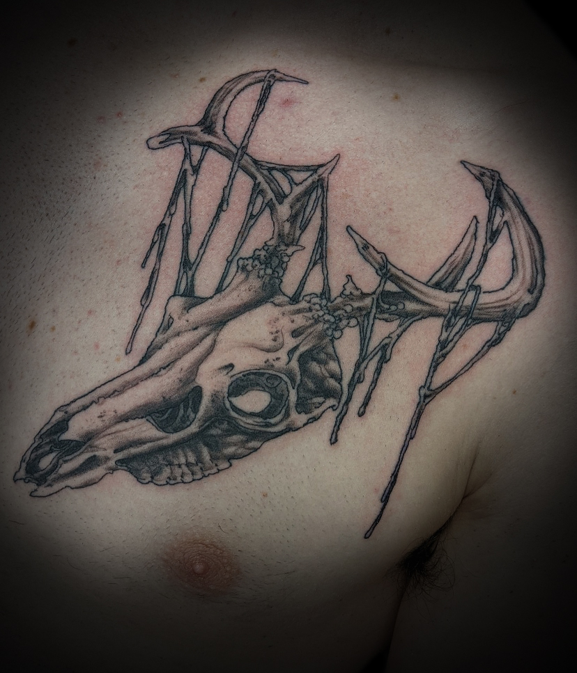 Deer skull tattoo